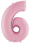 Pastel Pink Number 6 34″ Foil Balloon by Betallic from Instaballoons