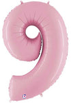 Pastel Pink Number 9 34″ Foil Balloon by Betallic from Instaballoons