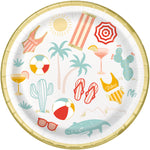 Pool Side Summer Paper Plates 7″ by Unique from Instaballoons