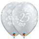 25th Anniversary Damask 11″ Latex Balloons (6 count)