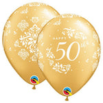 50th Anniversary Damask 11″ Latex Balloons (6 count)