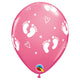 Baby Footprints - Rose 11″ Latex Balloons (6 count)