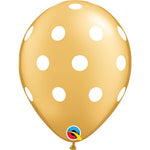 Big Polka Dots - Gold 11" Latex Balloons