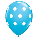 Big Polka Dots - Pale Blue 11" 6 Pack Latex Balloons
