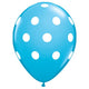 Big Polka Dots - Pale Blue 11" 6 Pack Latex Balloons