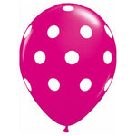 Big Polka Dots - Wild Berry 11" 6 Pack Latex Balloons