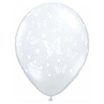 Butterflies-a-round - Diamond Clear 11″ Latex Balloons (6 count)