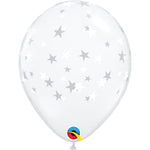 Contempo Stars White Ink - Diamond Clear 11″ Balloon