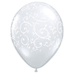 Filigree & Hearts-a-round - Diamond Clear 11″ Latex Balloons (6 count)