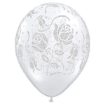 Glitter Roses-a-round - Diamond Clear 11″ Latex Balloons (25 count)