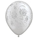 Glitter Roses-a-round - Silver 11″ Latex Balloons (25 count)