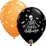 Happy Halloween Skeleton 11″ Latex Balloons (6 count)