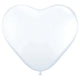 Hearts - White 11″ Latex Balloons (6 count)