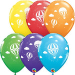 Hot Air Balloons - Bright Rainbow Assortment 11″ Latex Balloons (50 count)
