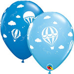Hot Air Balloons - Dark Blue & Pale Blue 11″ Latex Balloons (50 count)