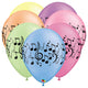 Neon Music Notes Wrap 11″ Latex Balloons (6 count)