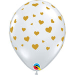 Random Hearts-A-Round - Diamond Clear 11" 6 Pack Latex Balloons