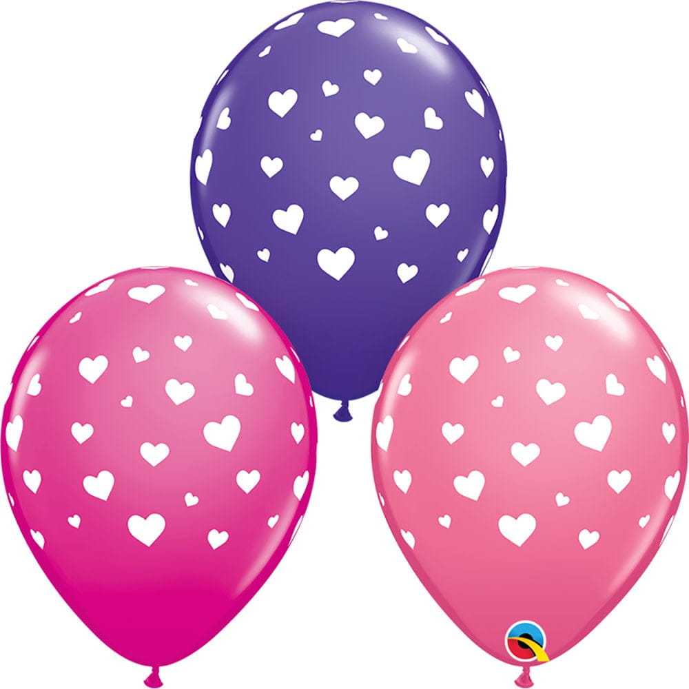 2 Random Balloons Random Hearts-a-round 11″ Latex Balloons (6 count) – instaballoons ...