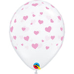 Random Hearts-a-round Pink 11″ Latex Balloons (6 count)