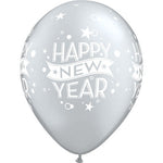 Silver New Year Confetti Dots 11″ Latex Balloons (6 count)