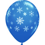 Snowflakes-a-round - Dark Blue 11″ Latex Balloons (6 count)