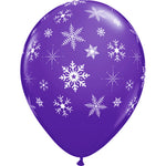 Snowflakes-a-round - Purple Violet 11″ Latex Balloons (6 count)
