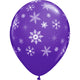 Snowflakes-a-round - Purple Violet 11″ Latex Balloons (6 count)