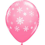 Snowflakes-a-round - Rose 11″ Latex Balloons (6 count)