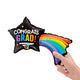 Congrats Grad Shooting Star Mini Shape (air-fill Only) 14″ Balloon