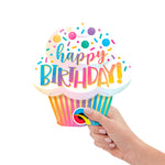 Mini Birthday Ombré Cupcake (air-fill Only) 14″ Balloon