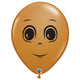 Mocha Brown Masculine Face 16″ Latex Balloons (50 count)