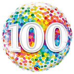 100 Rainbow Confetti 18″ Balloon