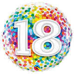18 Rainbow Confetti 18″ Balloon