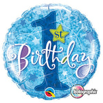 1st Birthday Stars - Blue 18″ Balloon