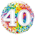 40 Rainbow Confetti 18″ Balloon