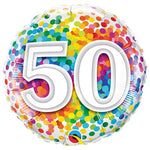 50 Rainbow Confetti 18″ Balloon