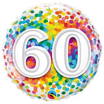 60 Rainbow Confetti 18″ Balloon
