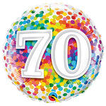 70 Rainbow Confetti 18″ Balloon
