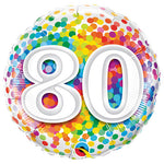 80 Rainbow Confetti 18″ Balloon