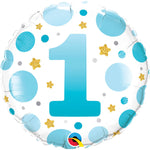 Age 1 Blue Dots 18″ Balloon