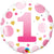 Age 1 Pink Dots 18″ Balloon