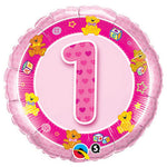 Age 1 Pink Teddies 18″ Balloon