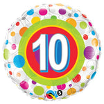 Age 10 Colorful Dots 18″ Balloon