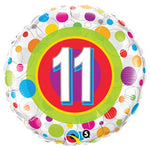 Age 11 Colorful Dots 18″ Balloon