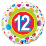 Age 12 Colorful Dots 18″ Balloon