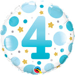 Age 4 Blue Dots 18″ Balloon