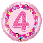 Age 4 Pink Princess 18″ Balloon