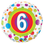 Age 6 Colorful Dots 18″ Balloon