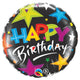 Birthday Brilliant Stars - Black 18″ Balloon