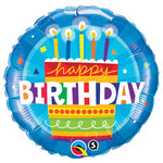 Birthday Cake Blue 18″ Balloon